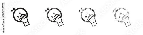 Washing dishes icon. Simple graphic element set