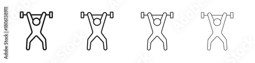 Weightlifter icon. Simple graphic element set
