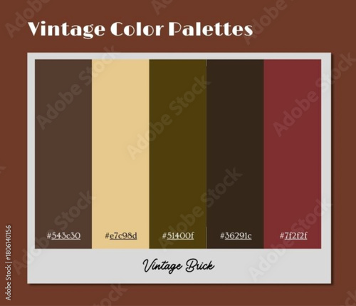 A stable vintage color palette chosen to amplify stationery branding with smooth nostalgic tones.