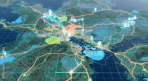 GIS Visualization with Layered Geographic Data and Modern Mapping Overlays