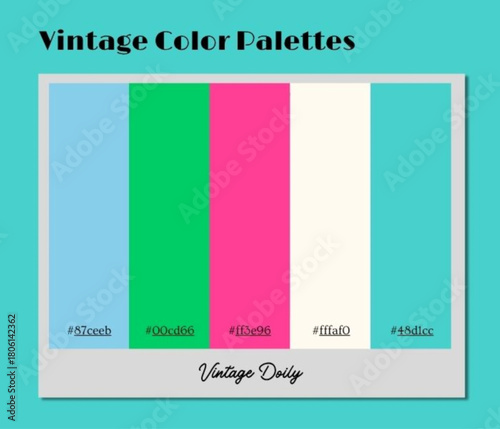 A detailed vintage color palette guiding designers toward understated aesthetic clarity and cohesion.