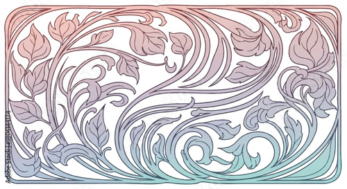 Intricate Grayscale Floral Ornament Swirl Pattern Hand Drawn Engraving Style