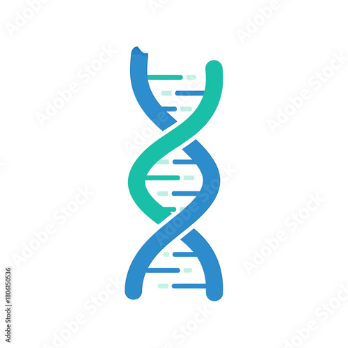 DNA Double Helix Illustration - Genetic Code and Molecular Biology Concept.