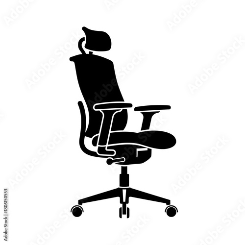 Ergonomic Office Chair Silhouette - Comfort and Support for Work.