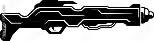 Stylized Plasma Rifle  silhouette vector illustration