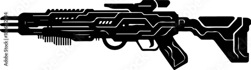 Stylized Plasma Rifle  silhouette vector illustration