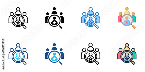 Talent acquisition icon set multiple style collection 

