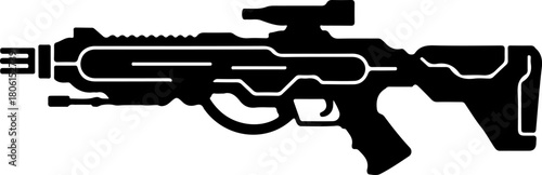 Stylized Plasma Rifle  silhouette vector illustration
