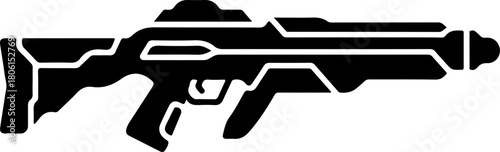 Stylized Plasma Rifle  silhouette vector illustration