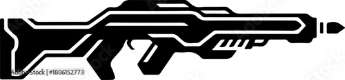 Stylized Plasma Rifle  silhouette vector illustration