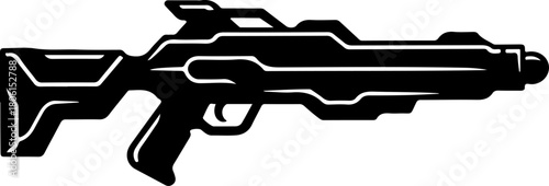 Stylized Plasma Rifle  silhouette vector illustration