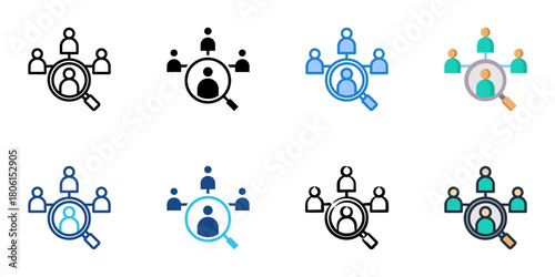 Human Resources icon set multiple style collection 
