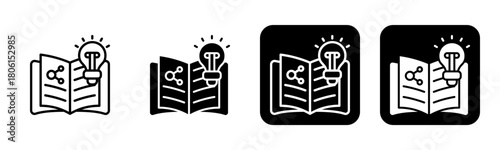 Theory Icon Line and Black Fill Style Collection