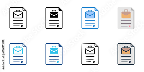 Job description icon set multiple style collection 

