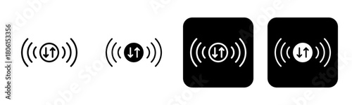 Signal Icon Line and Black Fill Style Collection