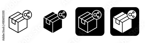 Packet Icon Line and Black Fill Style Collection