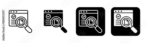 Checksum Icon Line and Black Fill Style Collection