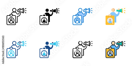 Recruiter icon set multiple style collection 

