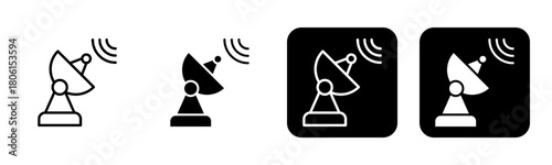 Receiver Icon Line and Black Fill Style Collection