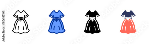 Maternity Dress icon set multiple style collection