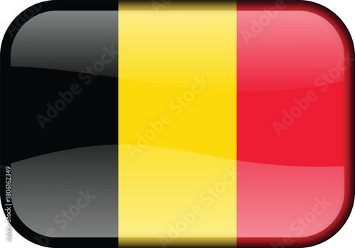 Belgium Flag 3D Glossy Round Button Design