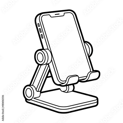 Smartphone Stand Holder Adjustable Desktop Vector Illustration coloring page 