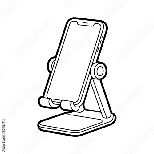 Smartphone Stand Holder Adjustable Desktop Vector Illustration coloring page 