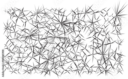 Abstract Black Starburst Pattern on White Background