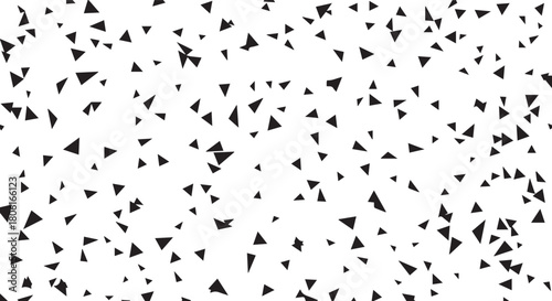 Scattered Black Triangles on White Background abstract