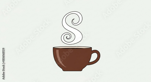 A steaming cup of coffee with a swirling aroma, isolated on, perfect for cafe menus, coffee shop promotions, and cozy beverage designs