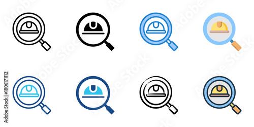 Job search icon set multiple style collection 
