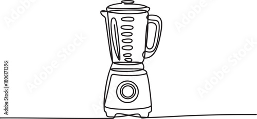 Blender Smoothie Maker Food Processor continuous one line art drawing, One single line drawing. one line Icon drawing with white background