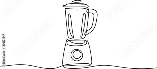 Blender Smoothie Maker Food Processor continuous one line art drawing, One single line drawing. one line Icon drawing with white background