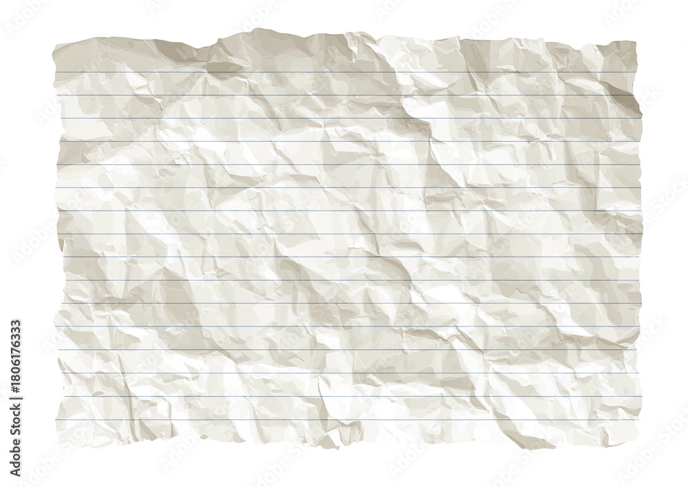 Obraz premium Crumpled, lined, rectangular paper texture, tattered edges
