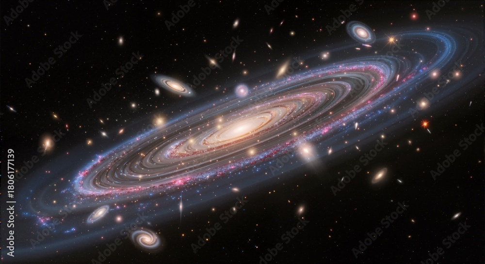 Fototapeta premium Galaxy Cluster Illustration