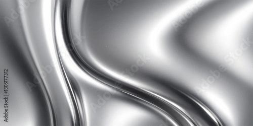 Abstract silver background featuring a smooth, soft, blue-grey wave texture, perfect for a subtle satin cloth pattern design or artistic illustration backdrop