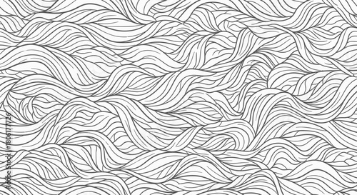 Dynamic black and white wave pattern perfect for backgrounds, textiles, and contemporary designs, adding an artistic touch with its fluid lines