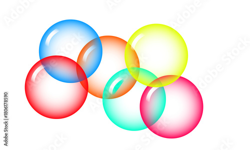 Slika na platnu illustration graphic design of transparent colorful bubble