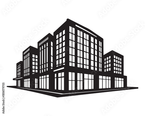 Modern City Skyline Outline