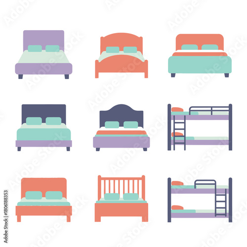 Various Bed and Furniture Icons