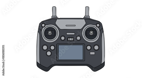 Modern Drone Remote Controller Transmitter with Dual Joysticks and Display Icon