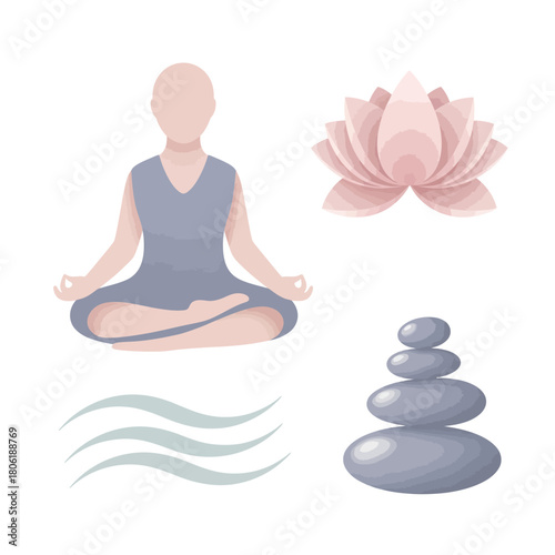 Yoga Poses and Lotus Flowers