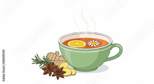 Cozy Spiced Tea in Green Cup
