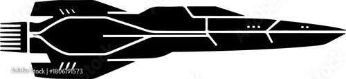 corvette spaceship silhouette vector illustration