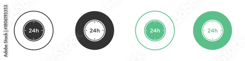 24 hours icon for web design, templates, infographics and more