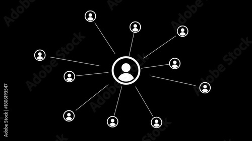 Network connections animation, global network connections and social networking transparent background. Full HD. 4K