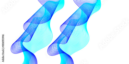 Abstract blue wave pattern vector illustration for a fashion design model silhouette