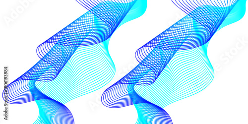 Abstract blue wavy lines and curves create a dynamic digital wave pattern backdrop for artistic business illustration