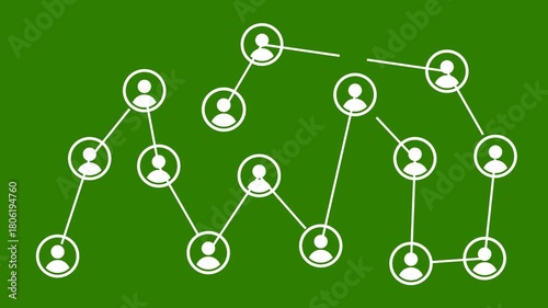 Network connections animation, global network connections and social networking green background. Full HD. 4K