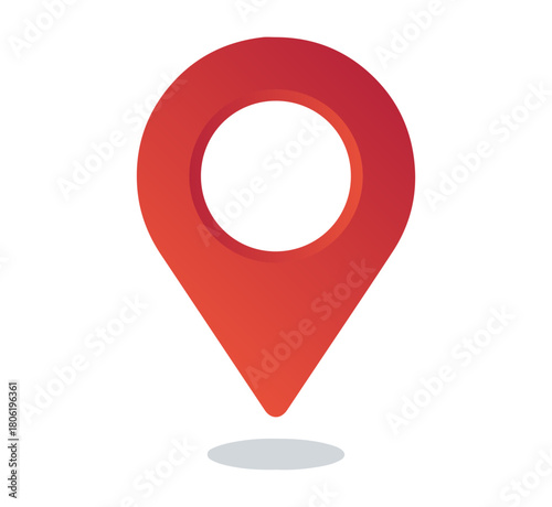 Red Map Location Pin Marker Symbol Vector Icon Isolated